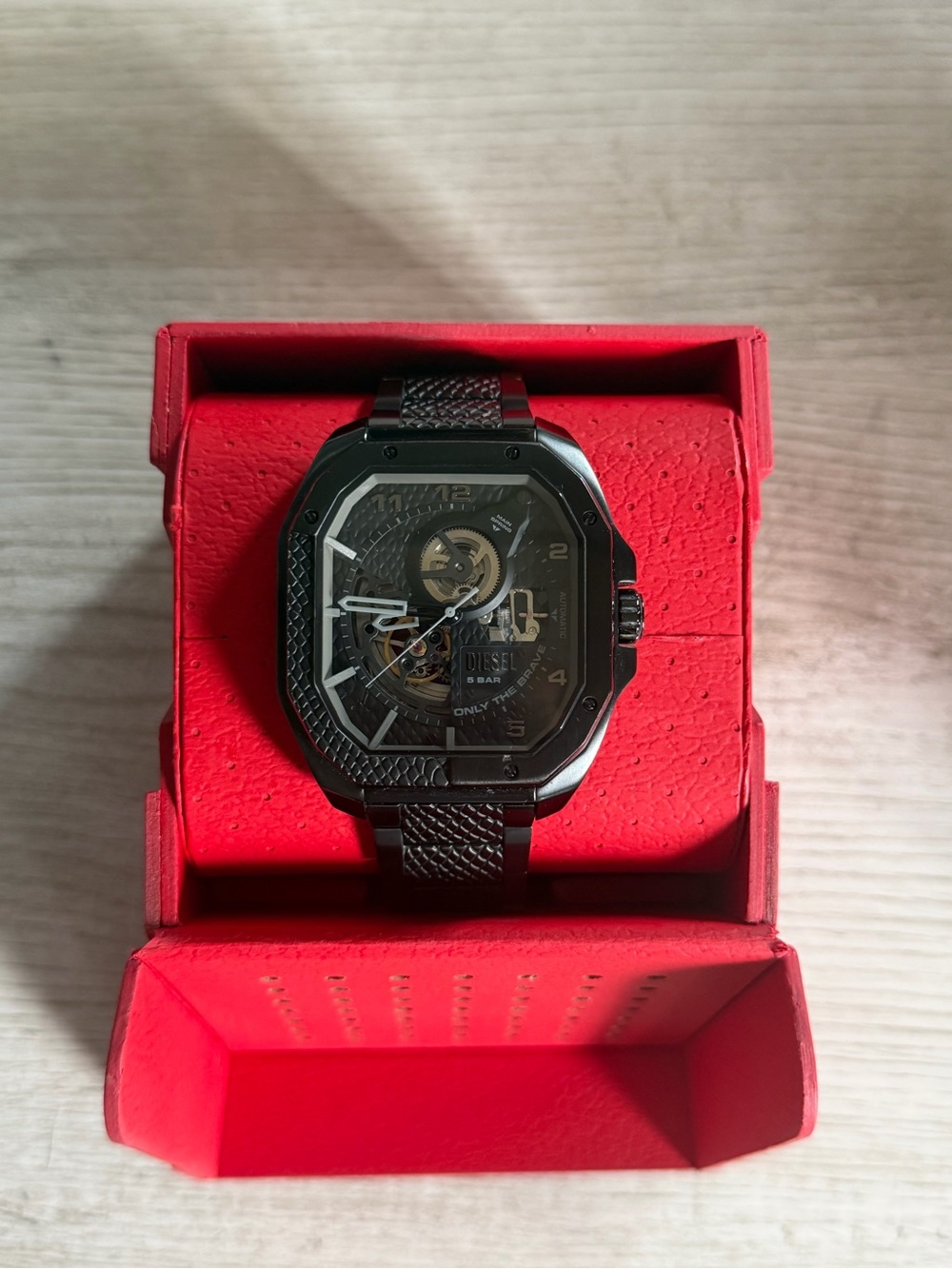 Diesel Flayed Black Automatic Skeleton Watch DZ7472 - Rare